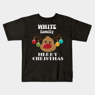 Family Christmas - Merry Christmas WHITE family, Family Christmas Reindeer T-shirt, Pjama T-shirt Kids T-Shirt